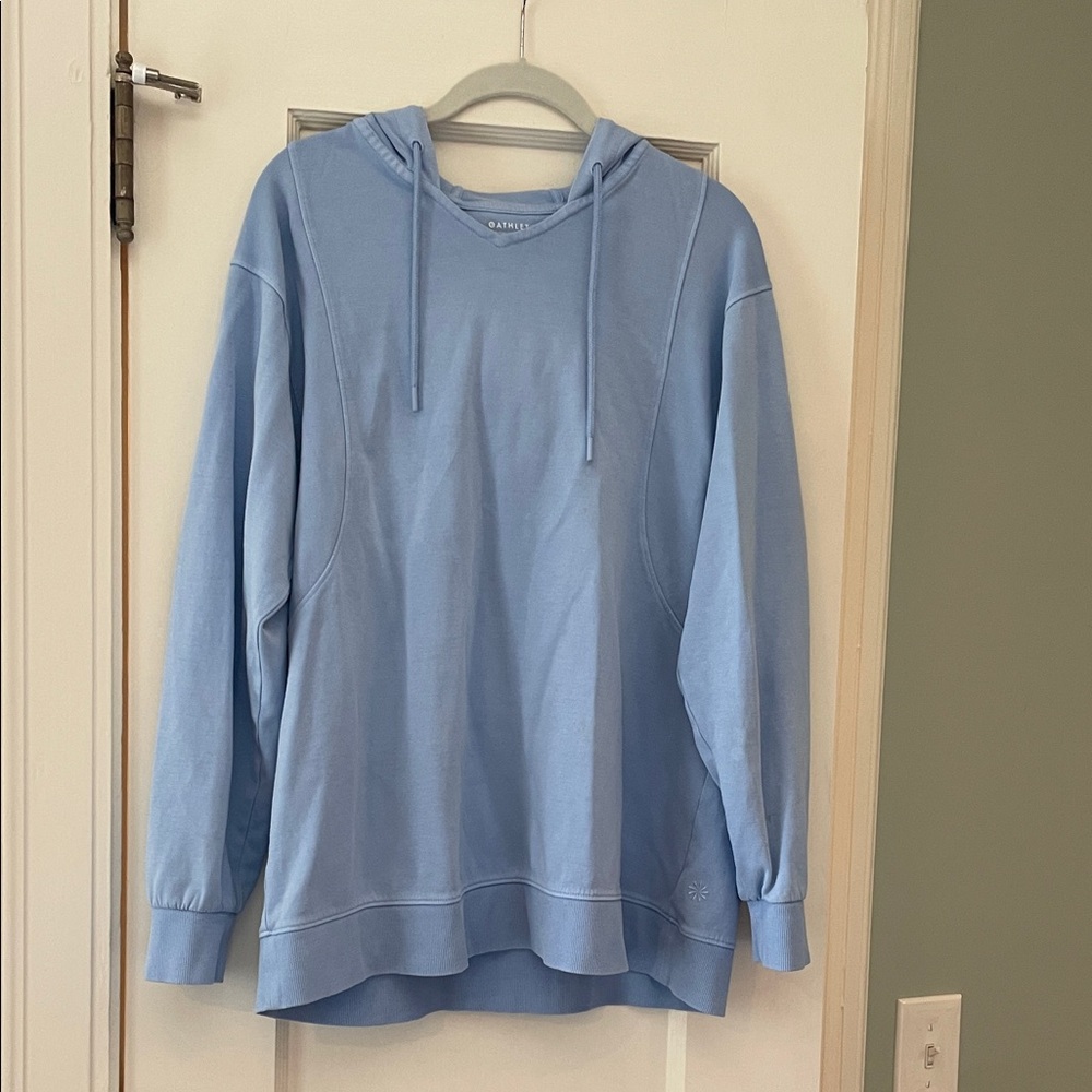 Light Blue Hooded Pullover Sweatshirt